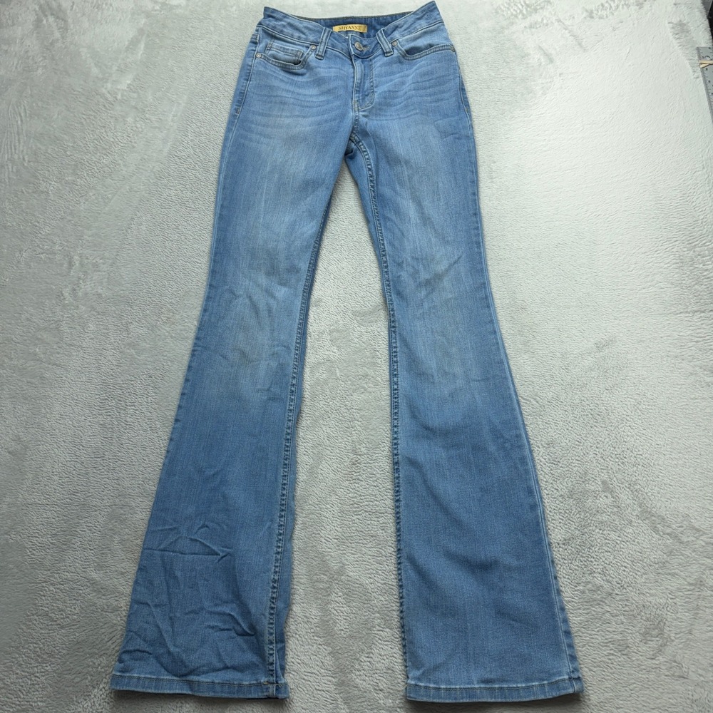 Shyanne Aria Bootcut Jeans Womens 25W x 34L Mid Rise Light Wash Stretch Denim